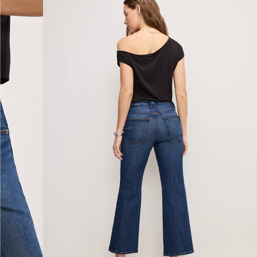 Good American Crop Mini Boot Denim